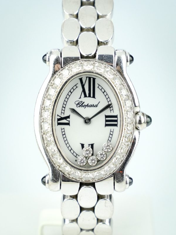 Chopard Happy Sport Ovale – Or Gris 18k & Diamants – Réf. 27/7466-23/11